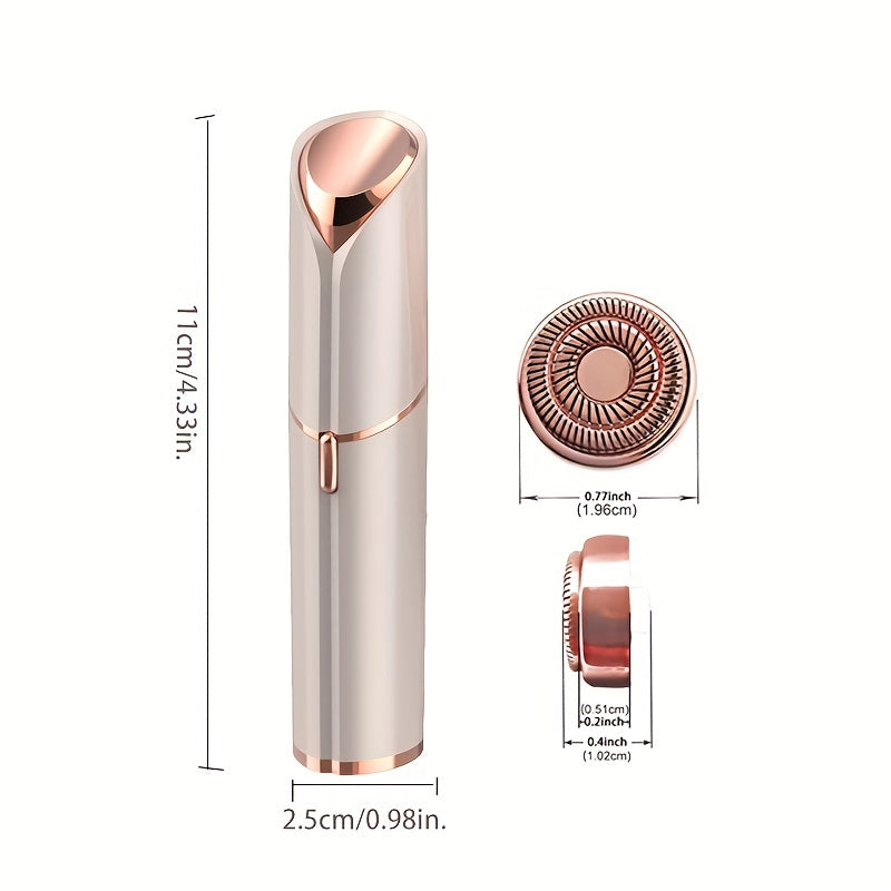 [Painless Facial Hair Remover] Conduroma Women's Painless Facial Hair Remover | Cordless, AA Battery-Powered (Not Included), Elegant Metallic Finish - for Face, Upper Lip, Chin, Bikini Line - Travel-Friendly, Sleek Design, Sm