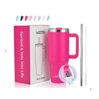 Wholesale 40oz Stainless Steel Handle Tumbler 30 oz Hot Thermal Coffee Mug Water Bottle With Metal Straws Lid Customizable
