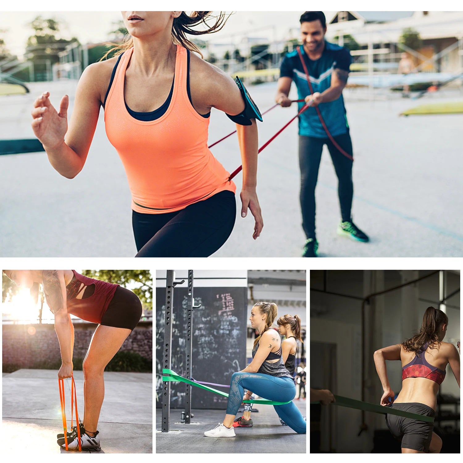 Lixada 5 Packs Pull Up Assist Bands Set Resistance Loop Bands Powerlifting Workout Exercise Stretch Bands and Carry Bag