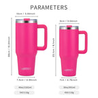 Wholesale 40oz Stainless Steel Handle Tumbler 30 oz Hot Thermal Coffee Mug Water Bottle With Metal Straws Lid Customizable