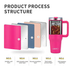 Wholesale 40oz Stainless Steel Handle Tumbler 30 oz Hot Thermal Coffee Mug Water Bottle With Metal Straws Lid Customizable