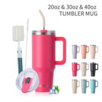 Wholesale 40oz Stainless Steel Handle Tumbler 30 oz Hot Thermal Coffee Mug Water Bottle With Metal Straws Lid Customizable