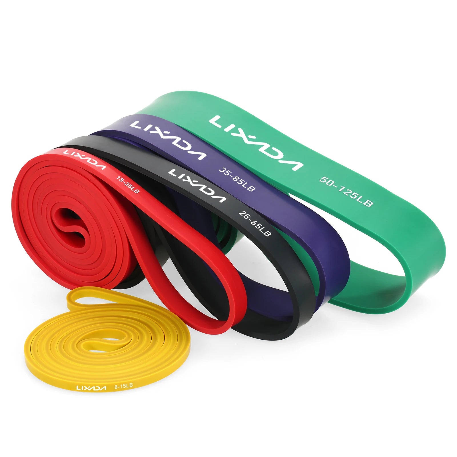 Lixada 5 Packs Pull Up Assist Bands Set Resistance Loop Bands Powerlifting Workout Exercise Stretch Bands and Carry Bag