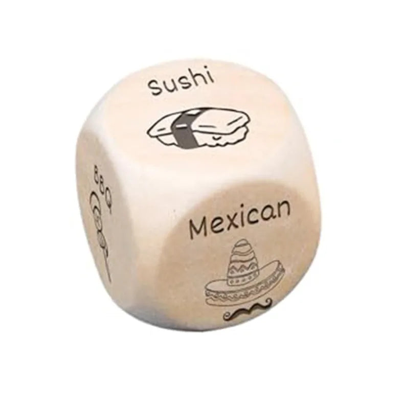 Food Decision Dice Toy, Funny Novelty Couple Anniversary Date Night Gift Christmas Birthday Gift 12 Food Patterns