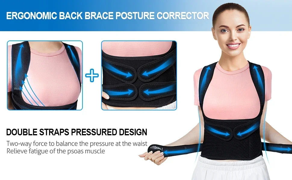 Back Support Brace Posture Corrector for Women and Men Back Straightener Posture Corrector Scoliosis and Hunchback Correction