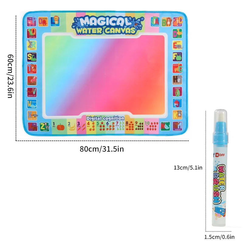 Magic Water Drawing Mat 80x60 CM Early Educational Toys Painting Board Kids Gifts With TWO Reusable Magic Pens Montessori Toys