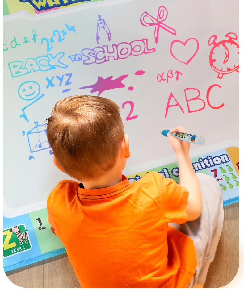Magic Water Drawing Mat 80x60 CM Early Educational Toys Painting Board Kids Gifts With TWO Reusable Magic Pens Montessori Toys