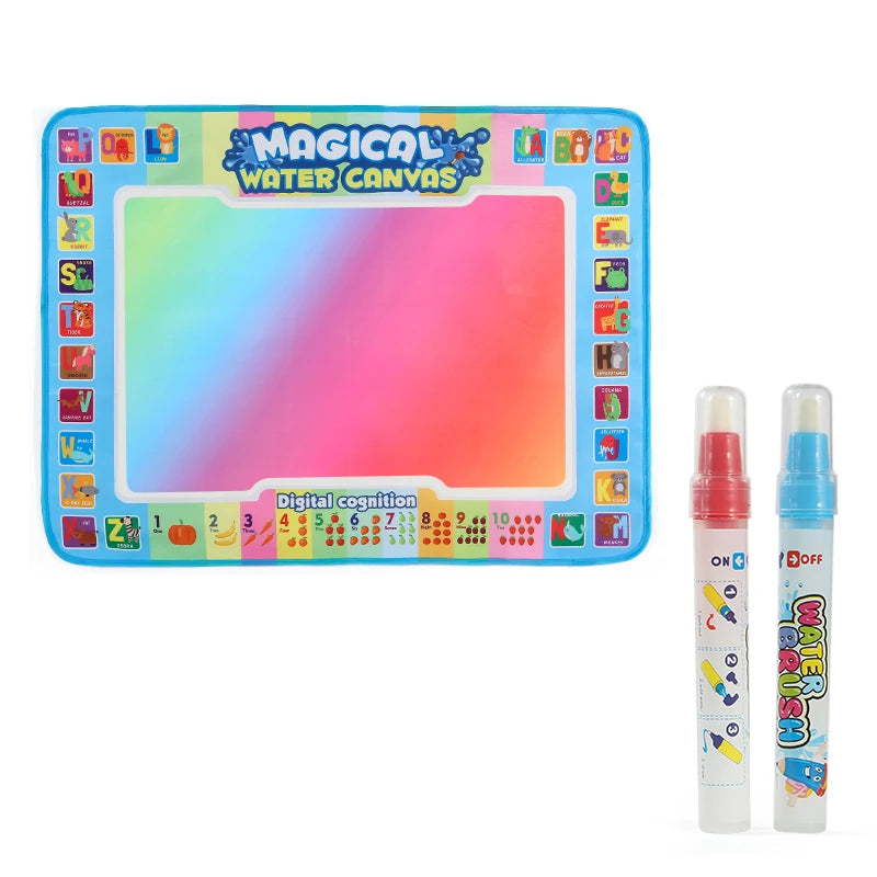 Magic Water Drawing Mat 80x60 CM Early Educational Toys Painting Board Kids Gifts With TWO Reusable Magic Pens Montessori Toys