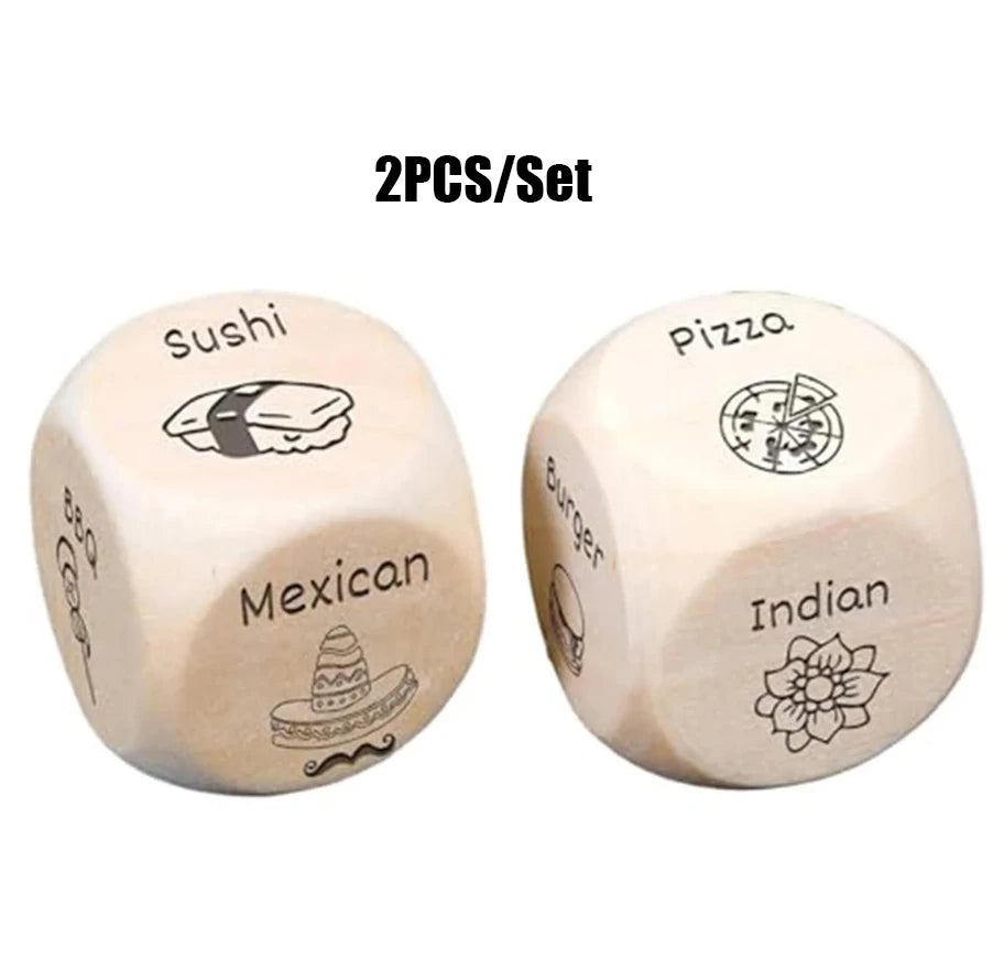 Food Decision Dice Toy, Funny Novelty Couple Anniversary Date Night Gift Christmas Birthday Gift 12 Food Patterns