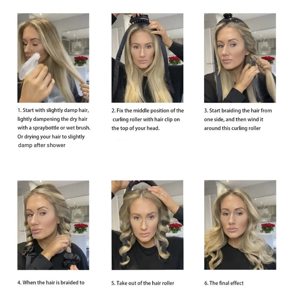 No Heat Silk Curls Ribbon Hair Rollers