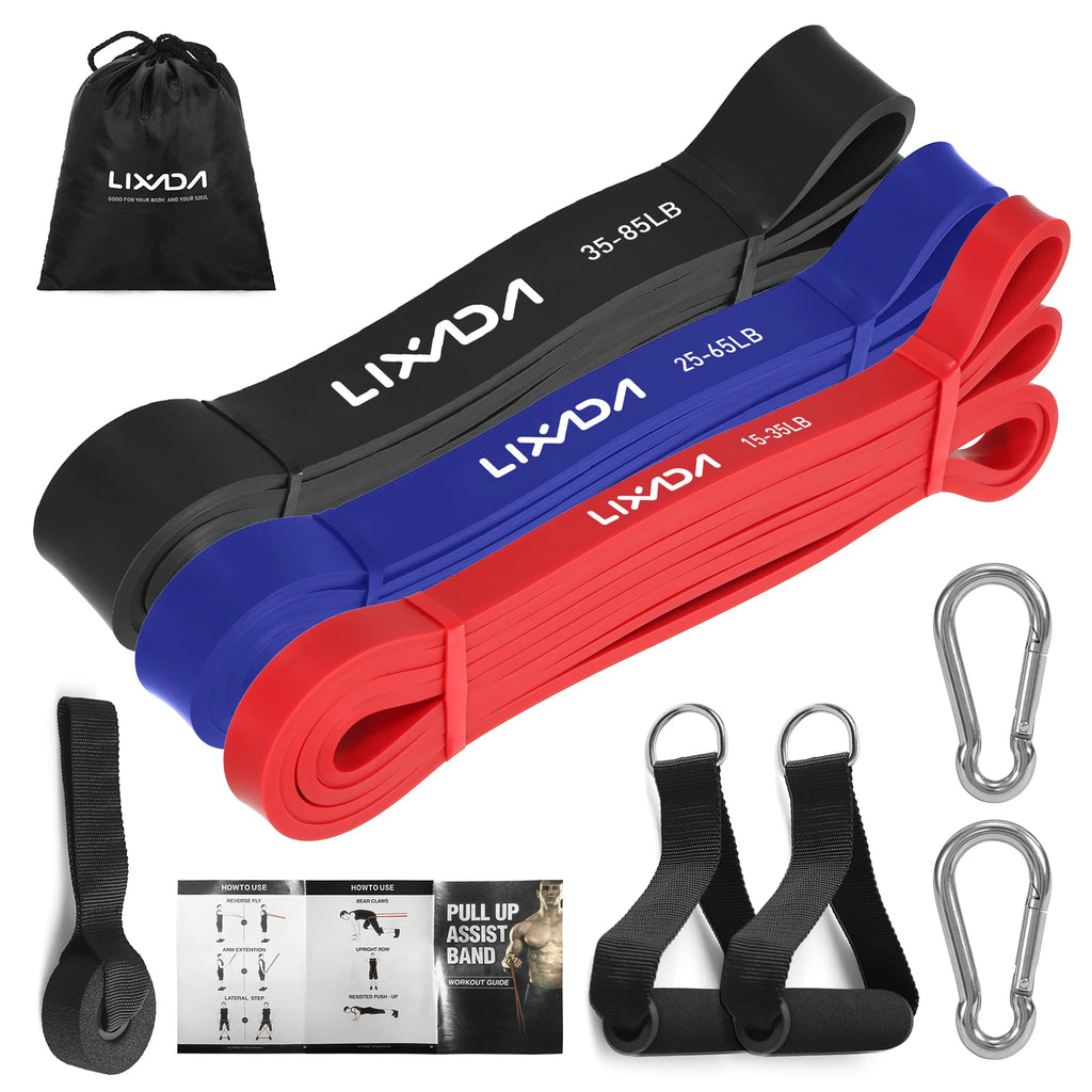 Lixada 5 Packs Pull Up Assist Bands Set Resistance Loop Bands Powerlifting Workout Exercise Stretch Bands and Carry Bag