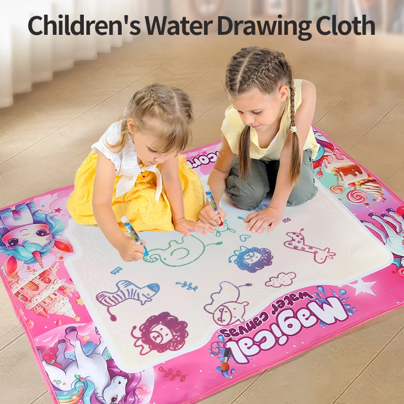 Magic Water Drawing Mat 80x60 CM Early Educational Toys Painting Board Kids Gifts With TWO Reusable Magic Pens Montessori Toys