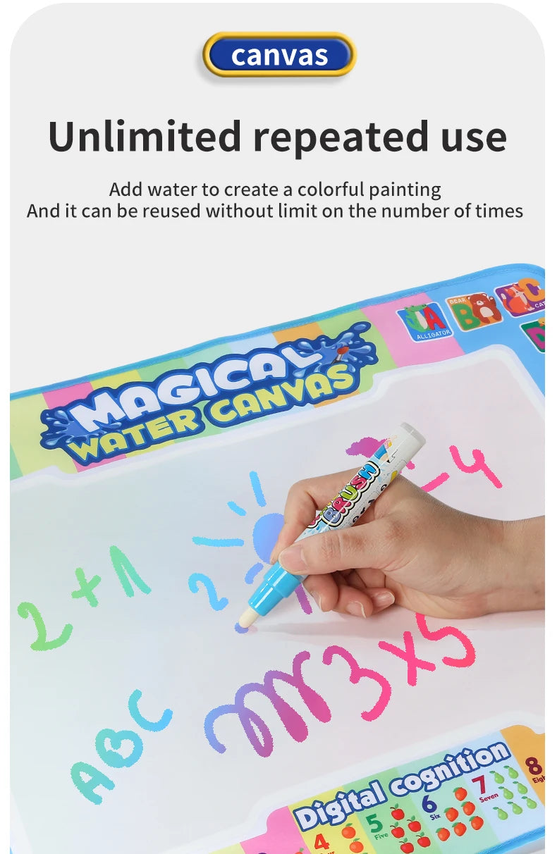 Magic Water Drawing Mat 80x60 CM Early Educational Toys Painting Board Kids Gifts With TWO Reusable Magic Pens Montessori Toys