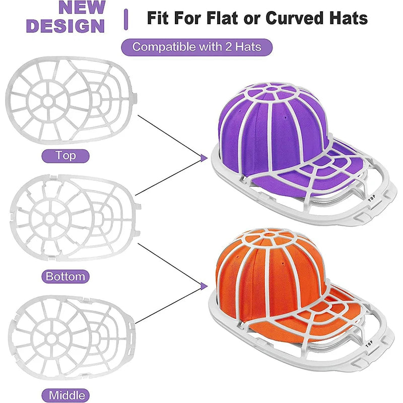 Hat Washer for Washing Machine, Hat Cleaner for Baseball Caps with Frame Cage Fit for Adult Cap Protector Racks Dishwasher Safe