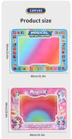 Magic Water Drawing Mat 80x60 CM Early Educational Toys Painting Board Kids Gifts With TWO Reusable Magic Pens Montessori Toys