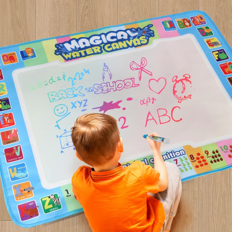 Magic Water Drawing Mat 80x60 CM Early Educational Toys Painting Board Kids Gifts With TWO Reusable Magic Pens Montessori Toys