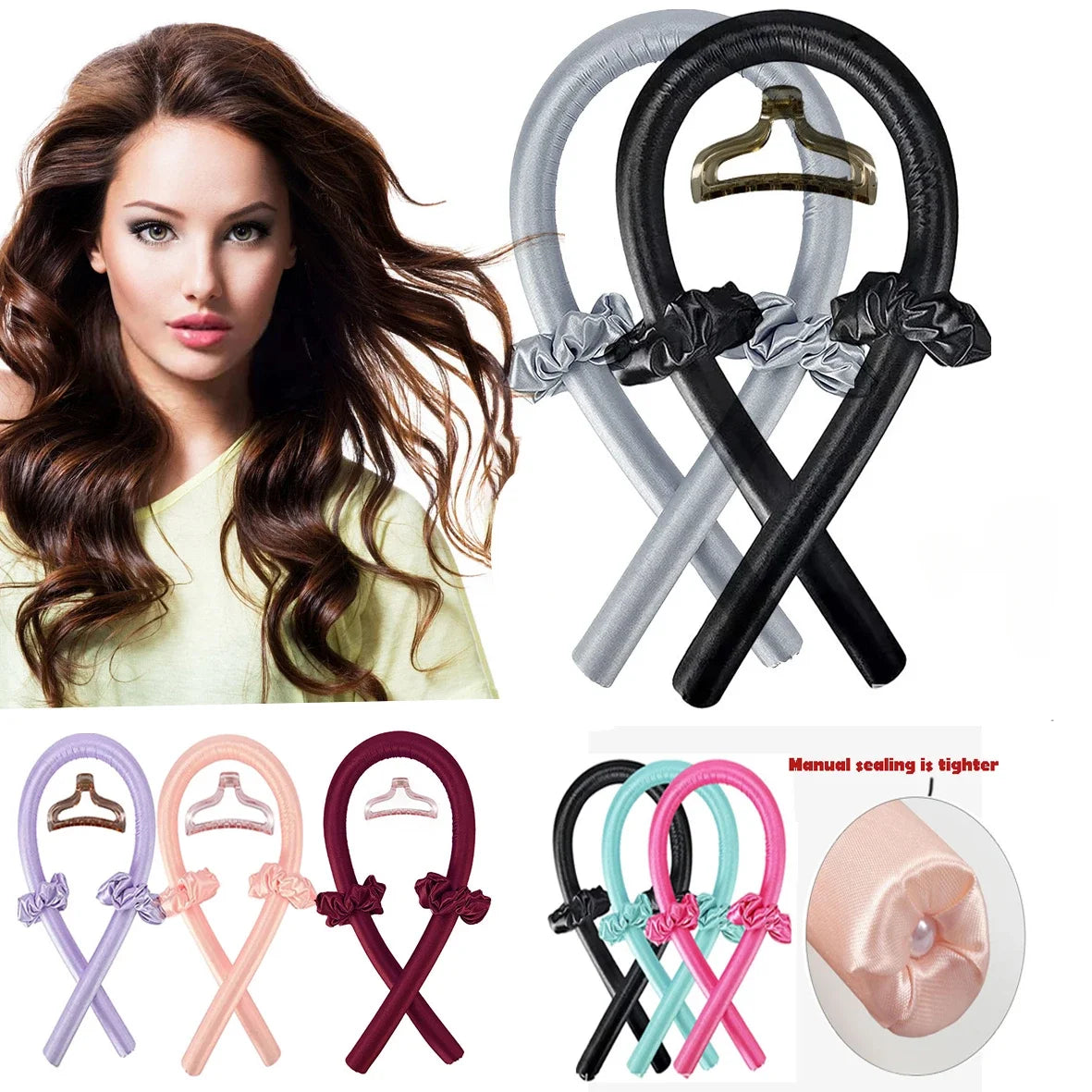 No Heat Silk Curls Ribbon Hair Rollers
